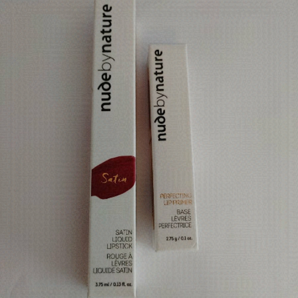 Nude by Nature Satin Liquid Lipstick + lip primer